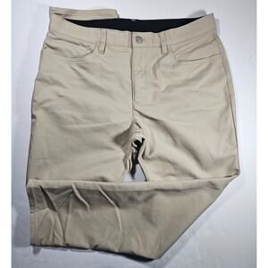 Calvin Klein Mens Move 365 Size 36x30 Biege Slim Fit Performance Casual Pants